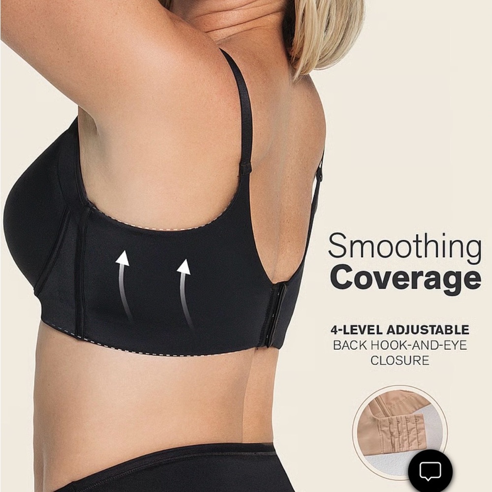 Leonisa  Back Smoothing Full Coverage Black Bra Size 34B - Picture 5 of 12